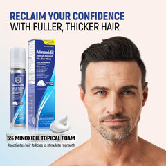 TARO Minoxidil: mousse-application rapide pour une pénétration efficace.