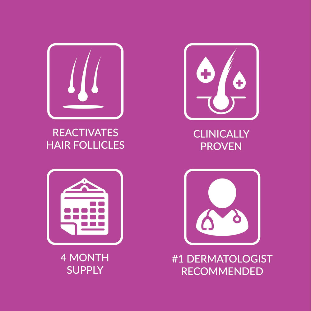 TARO Minoxidil Mousse Topique 5% pour femmes, aperçu des résultats potentiels dans le temps.