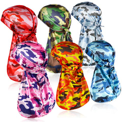 Durag Tarpop camo rouge avec queue longue, confort durable pour 360 vagues