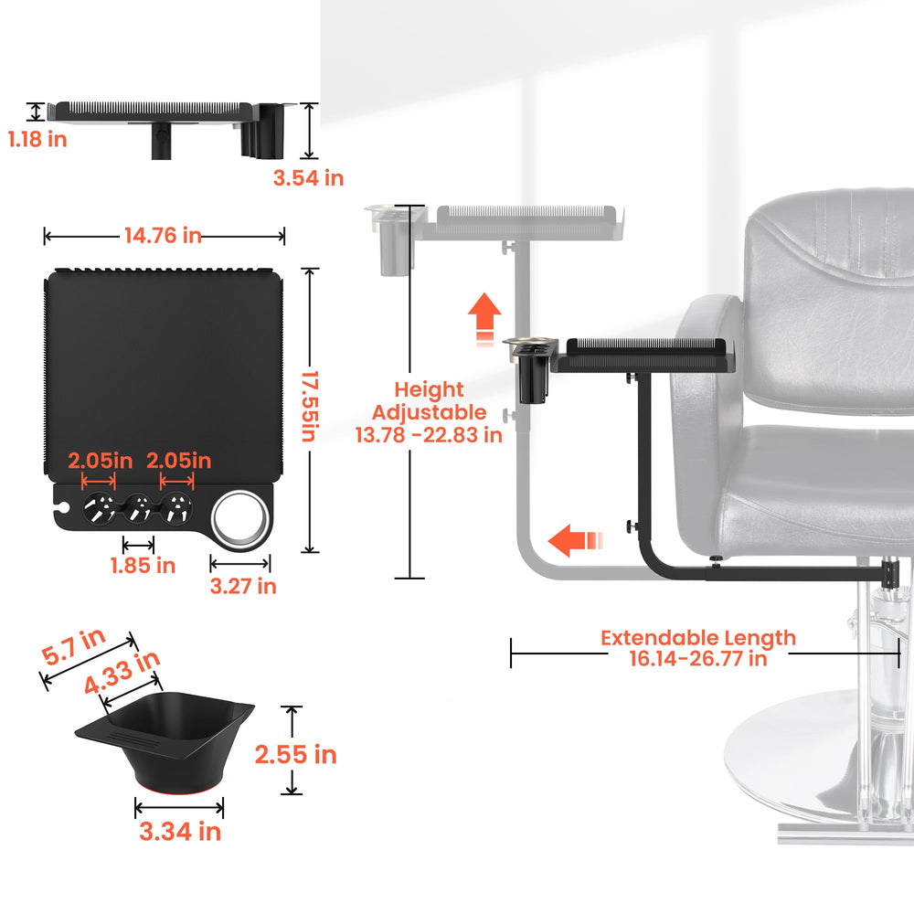 Tasalon ensemble-outils coiffure et extensions utilisé sur le plateau.