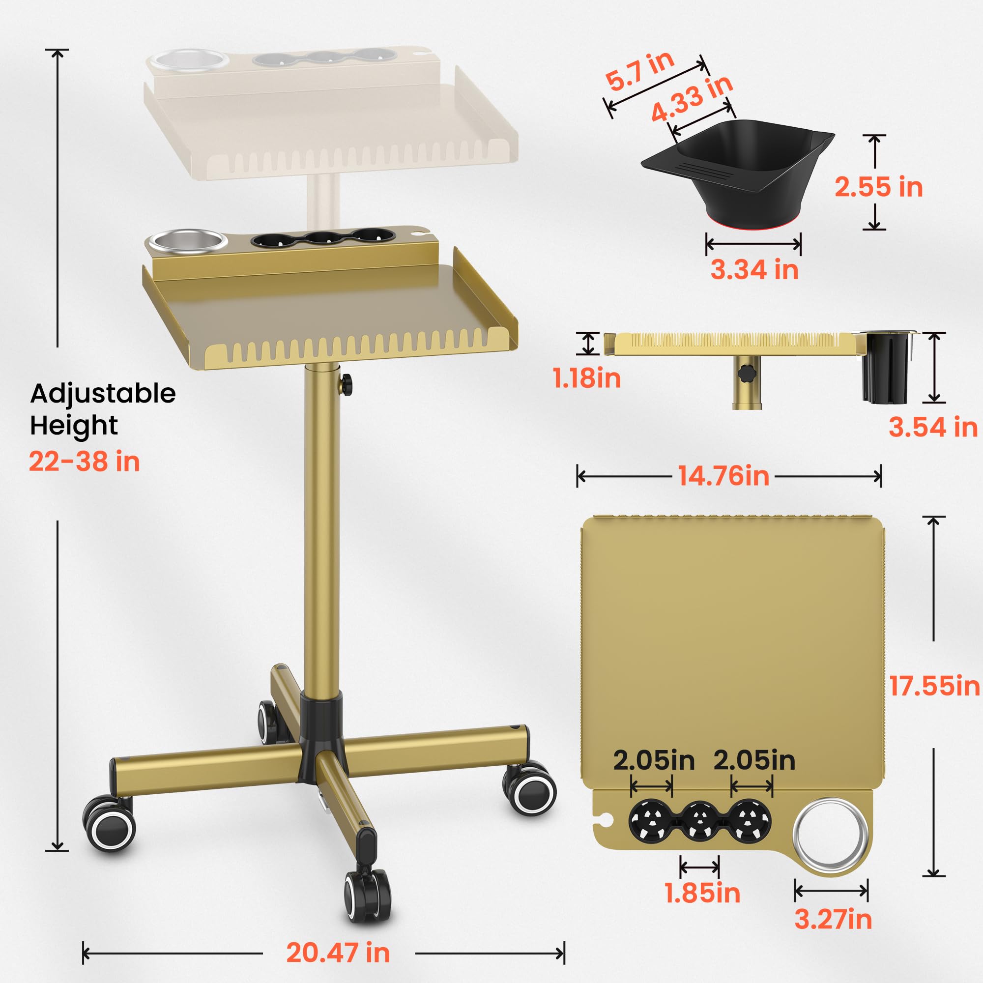 Tasalon Gold espace de rangement pour station de coiffure et extensions