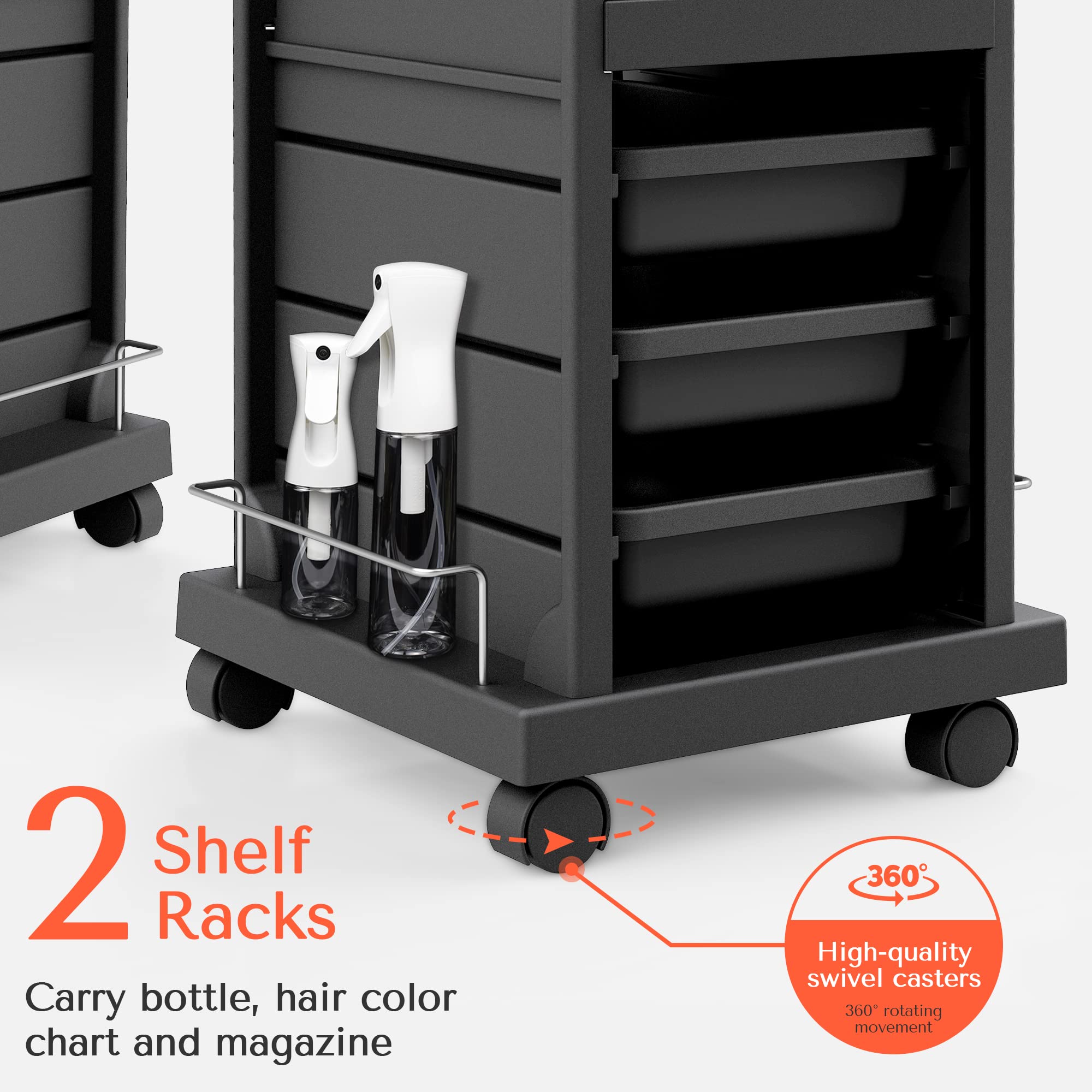 TASALON racks inférieurs en acier pour accessoires.