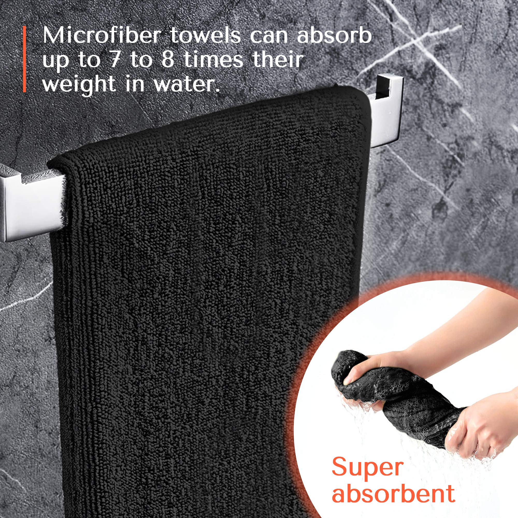 TASALON serviettes noir à séchage rapide pour une utilisation efficace en salon.