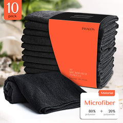 TASALON serviettes coiffure noir, absorbantes et adaptées au soin capillaire.