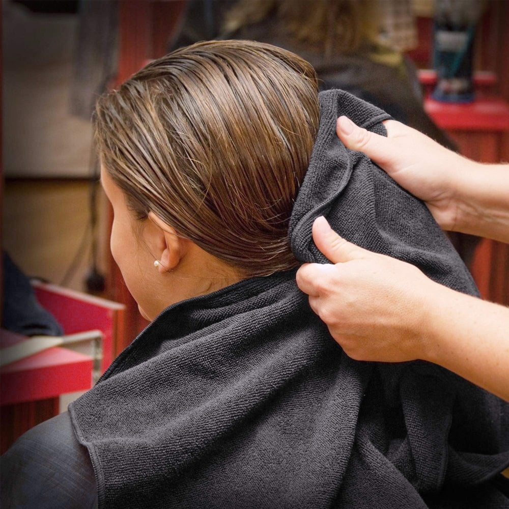 TASALON serviettes noires 29x16, confort durable pour soins visage et corps.