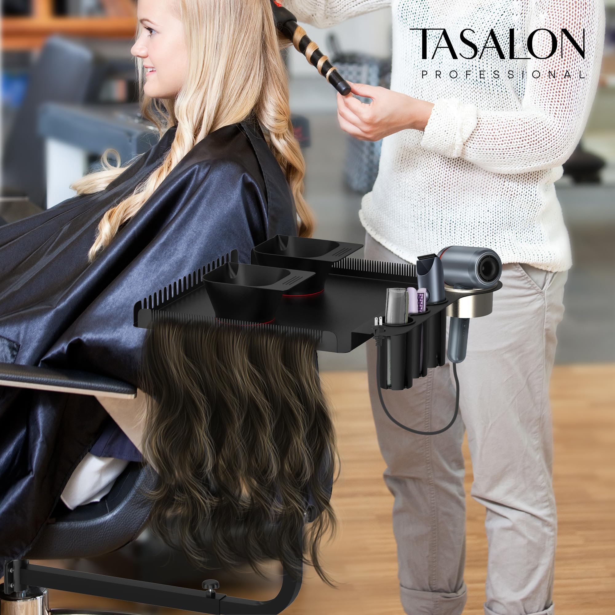 Tasalon solution polyvalente pour coloration et extensions en station.