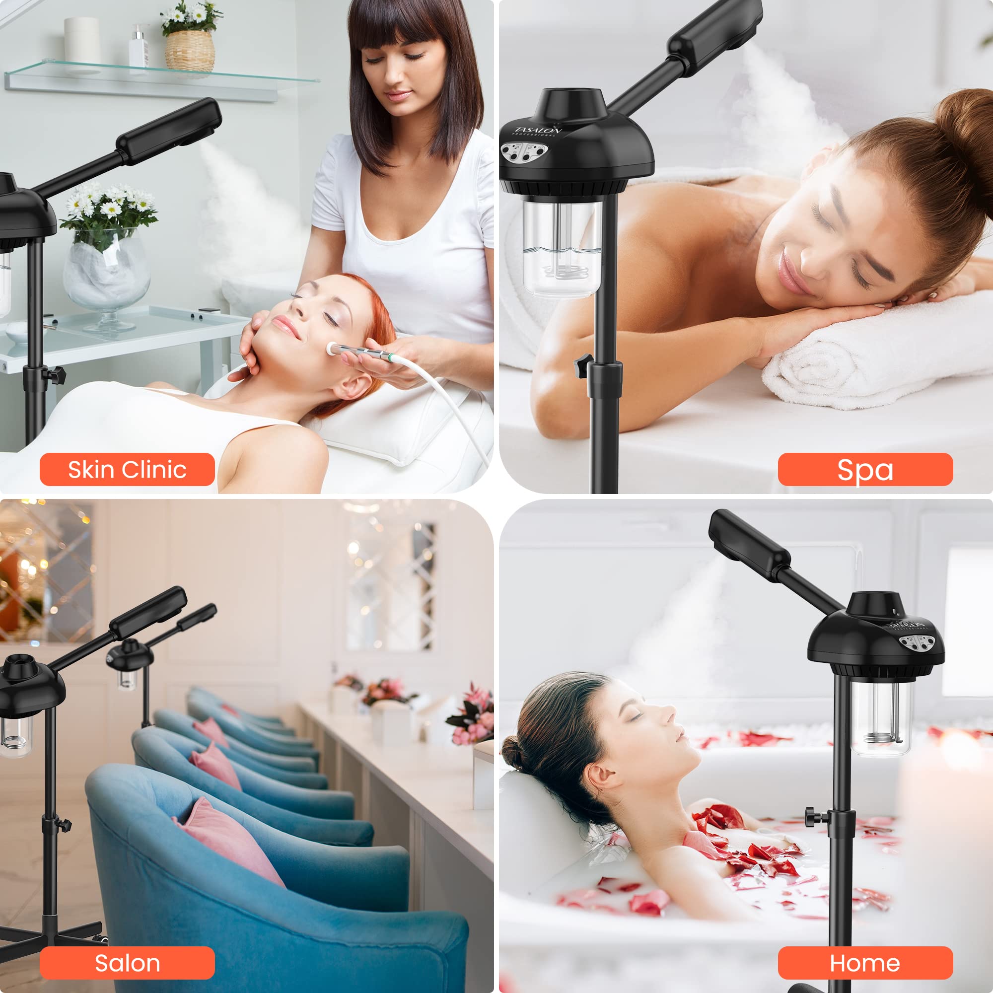 TASALON vapeur usage spa ou maison — outil polyvalent pour les soins du visage.
