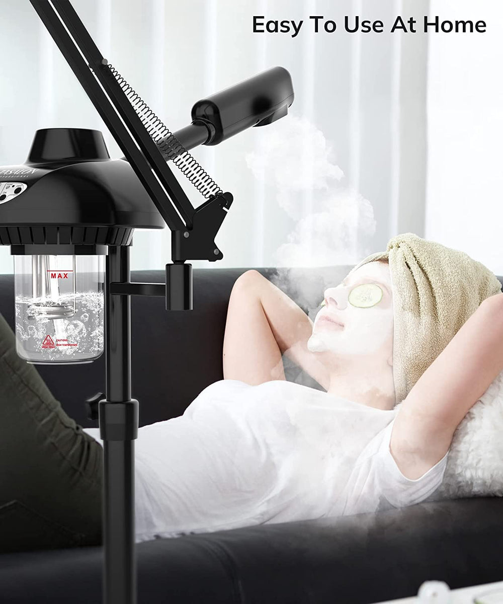 TASALON vapeur-visage éclairage LED ajustable pour détails nets.