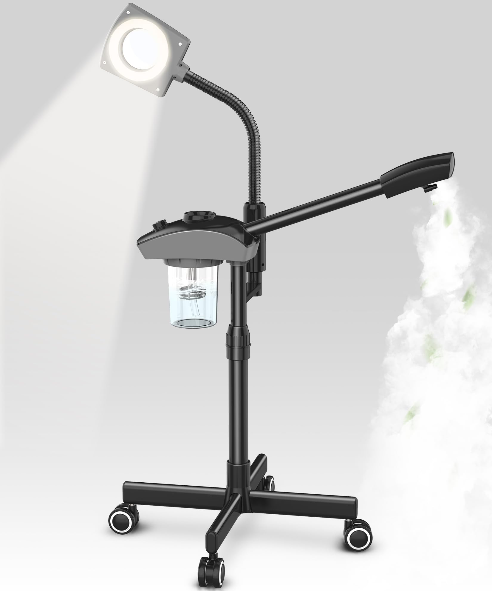 TASALON vapeur visage et lampe magnifiante pour inspection précise des pores.