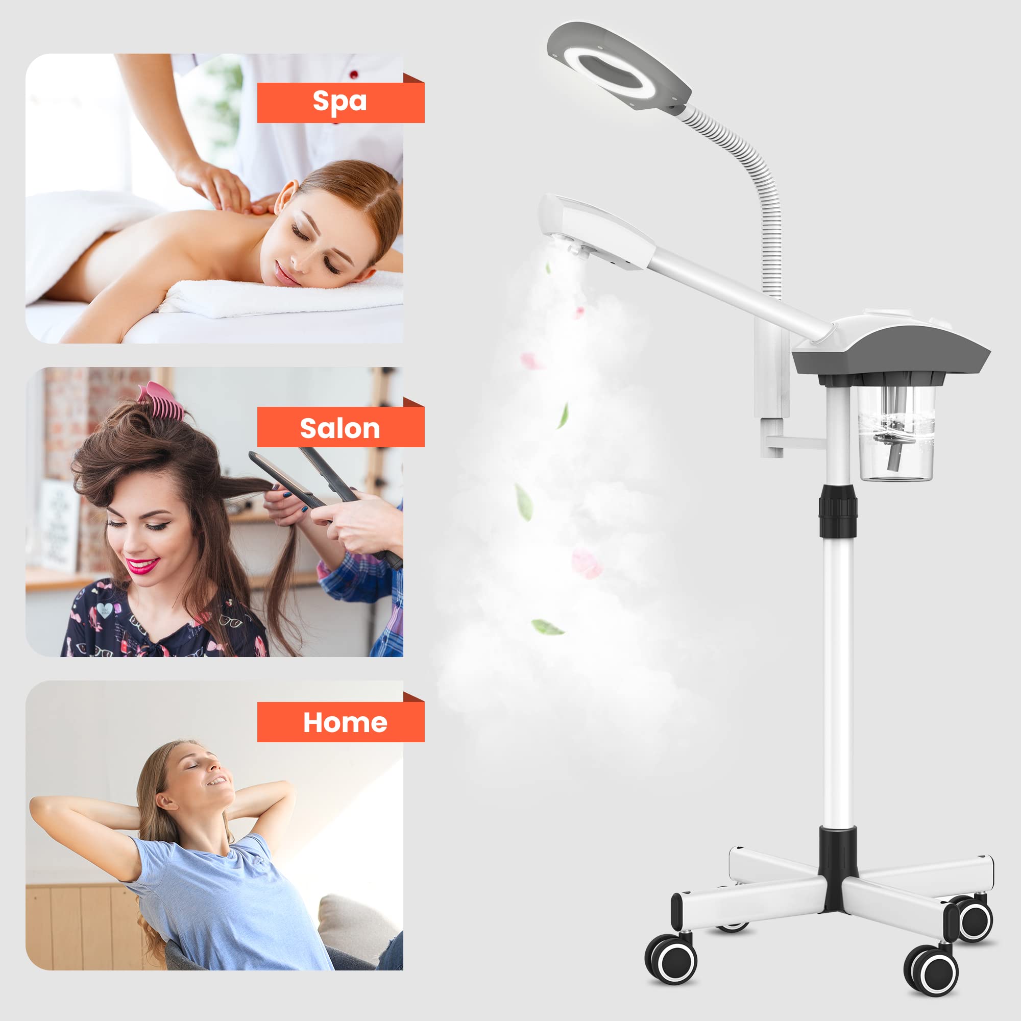 Vapeur-visage TASALON pour sessions beauté à domicile.