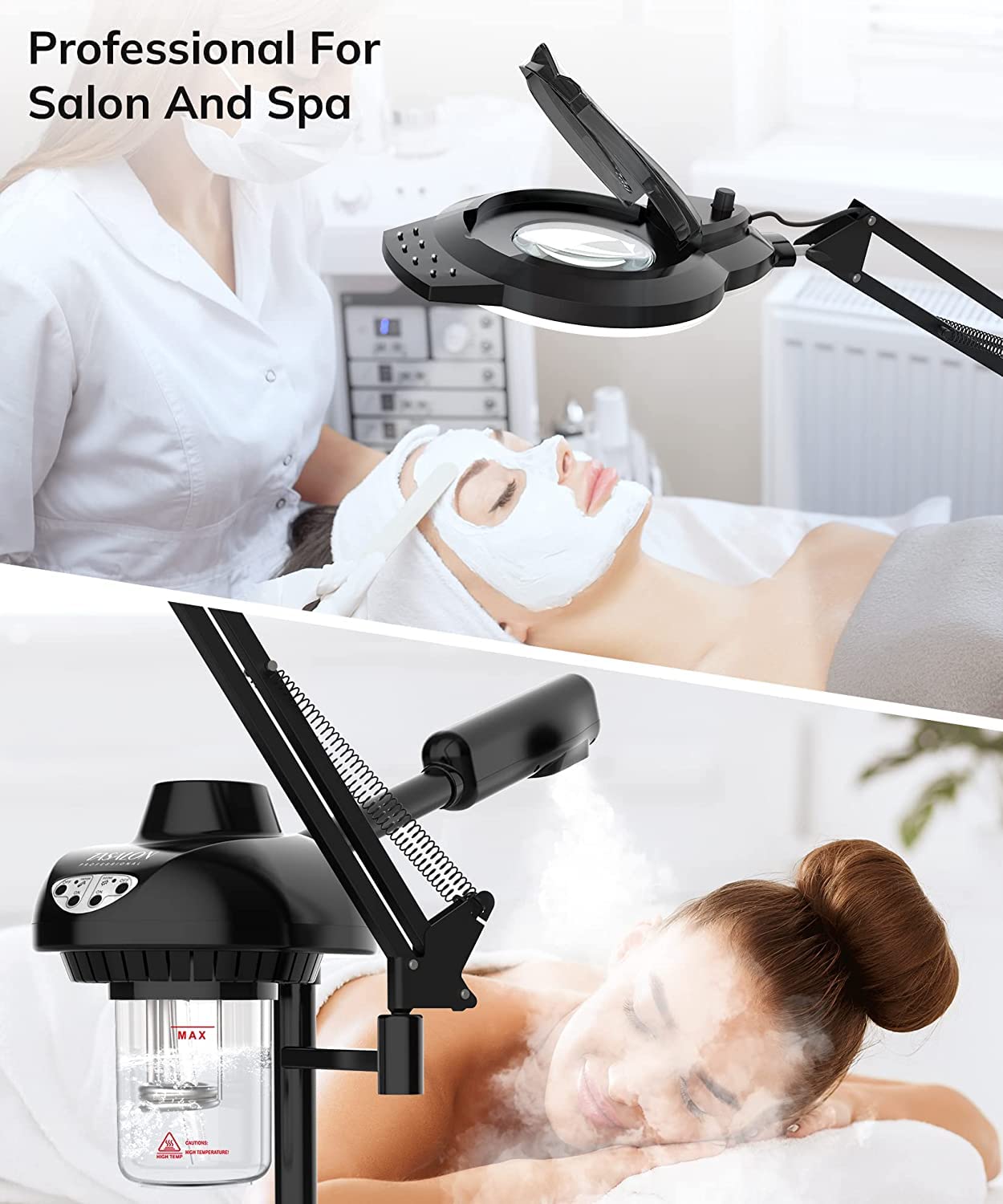 TASALON vapeur-visage utilisation salon spa: polyvalence professionnelle.