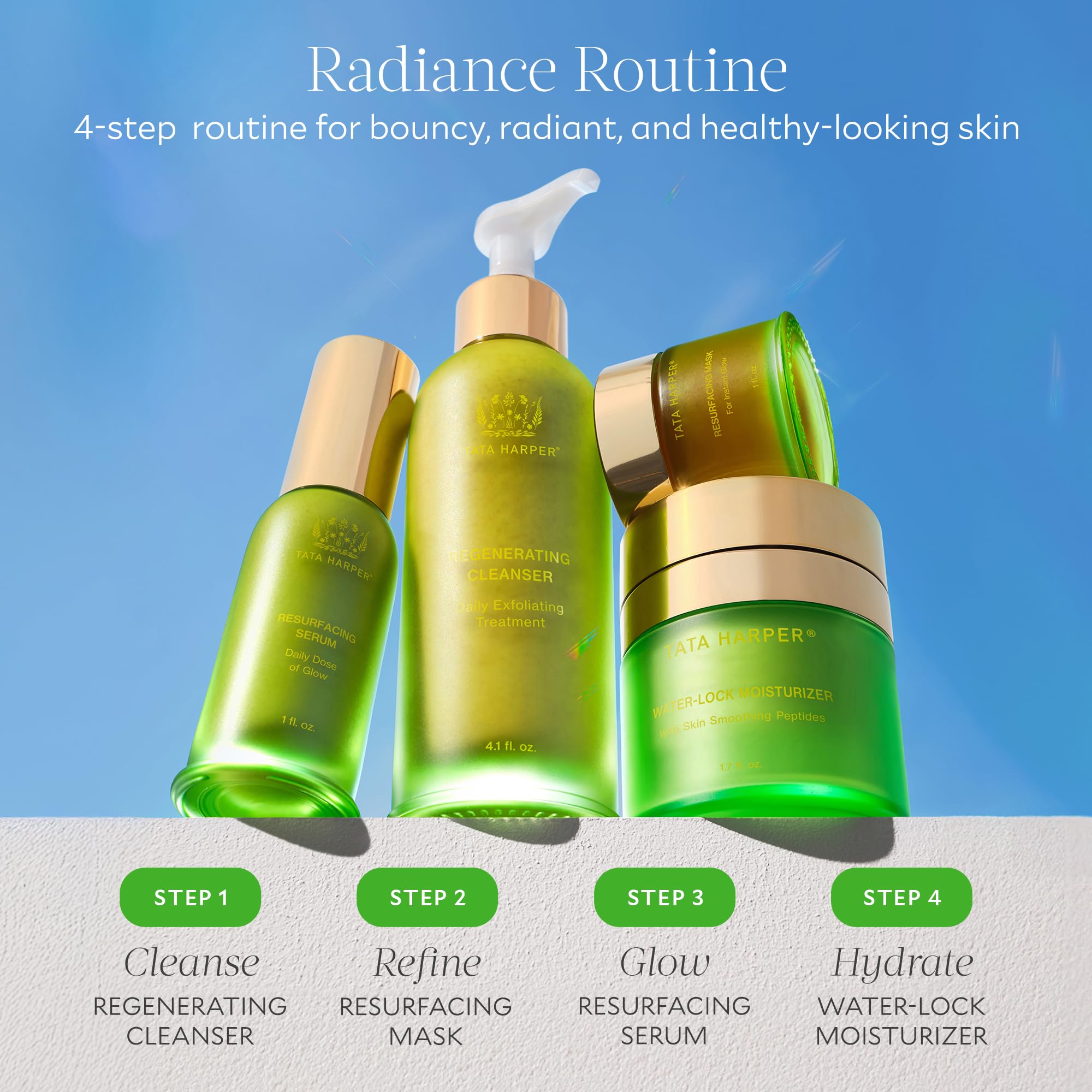 Tata Harper masque resurfacant pot verre : packaging élégant et pratique.