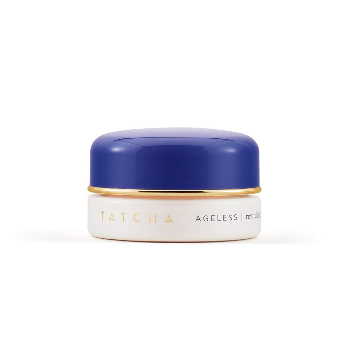 TATCHA Ageless Revitalizing Eye Cream, emballage élégant et soin antioxydant pour le regard.