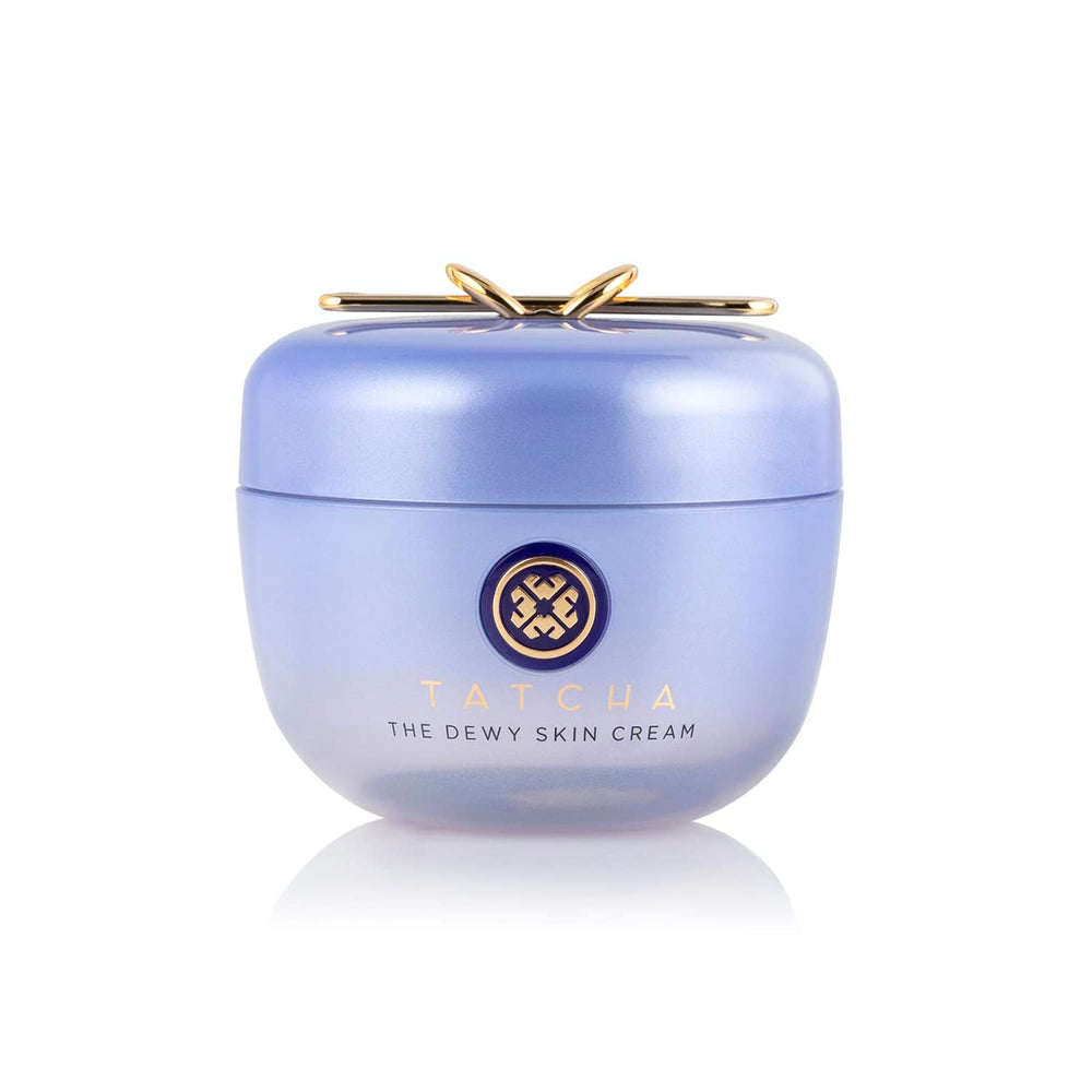 Crème TATCHA dans le pot ouvert, hydratation rapide et éclat.