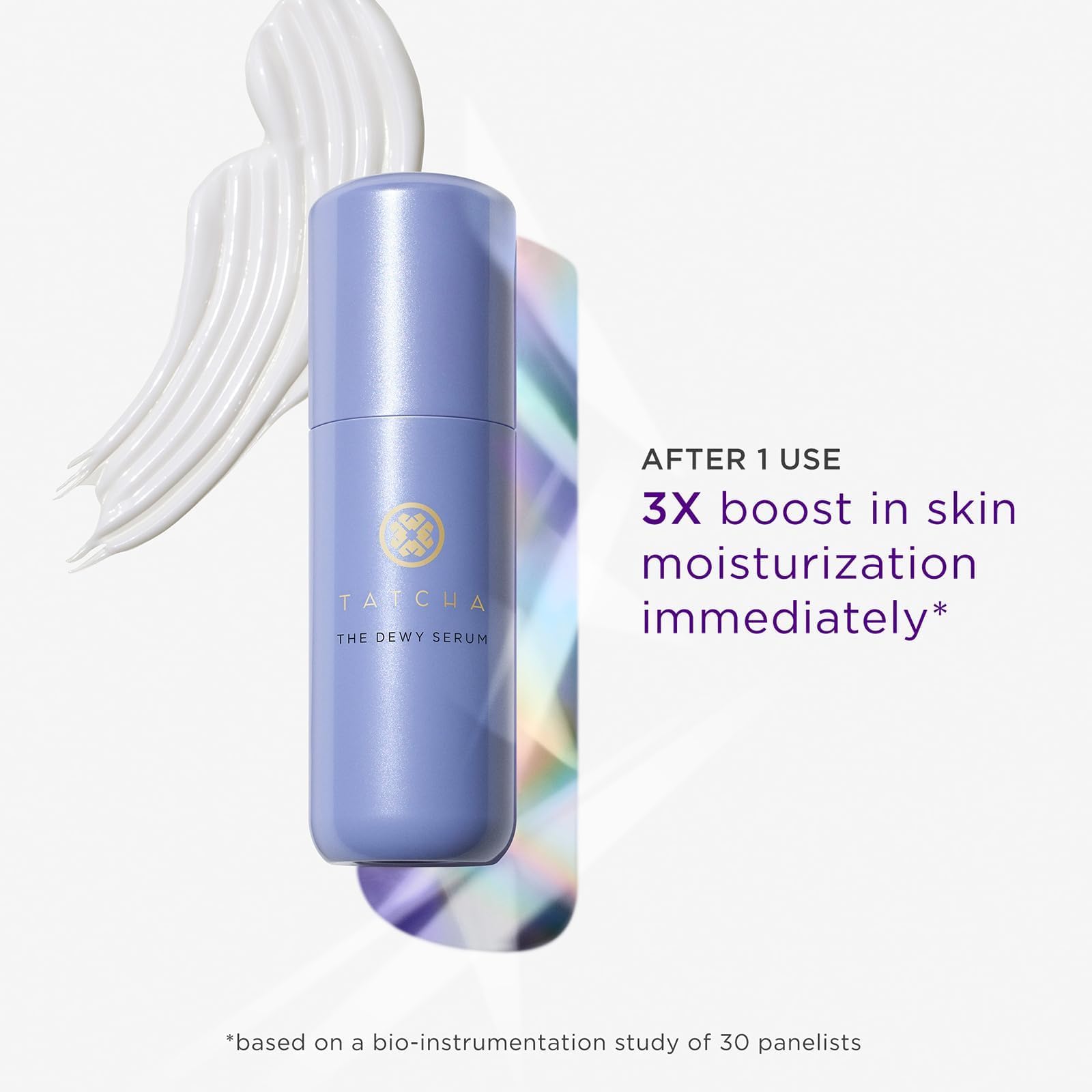 TATCHA Flacon essence — étape hydratante prête à être appliquée.