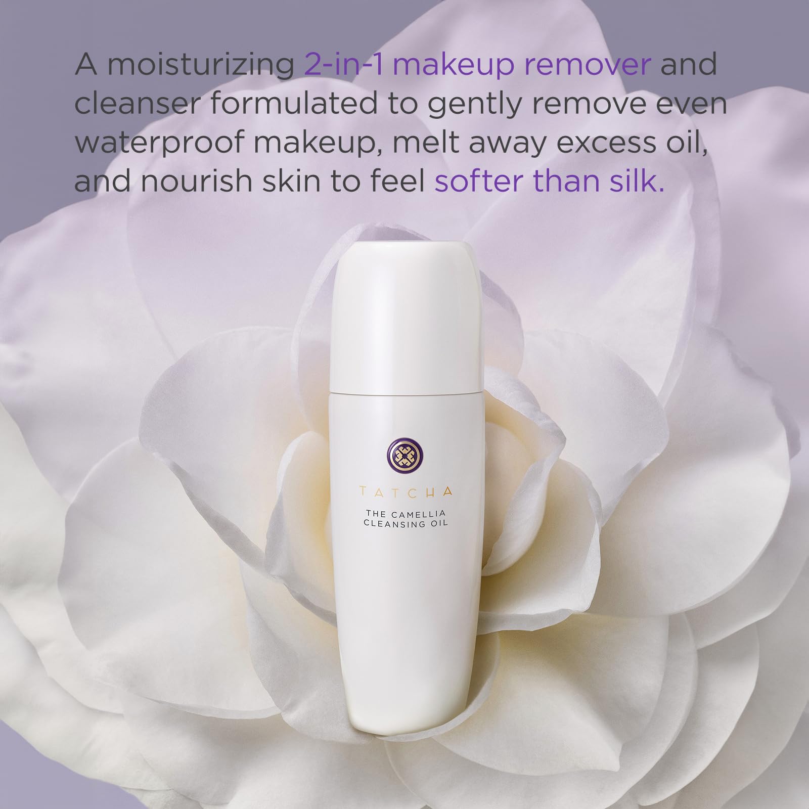 TATCHA huile camellia, texture soyeuse prête pour le massage facial