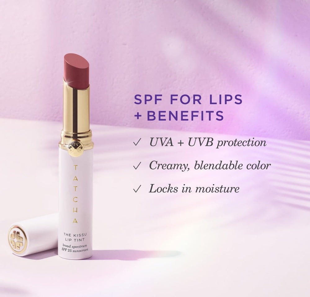 TATCHA Kissu Lip Tint SPF 25 Midnight Lily - application facile pour une couleur naturelle