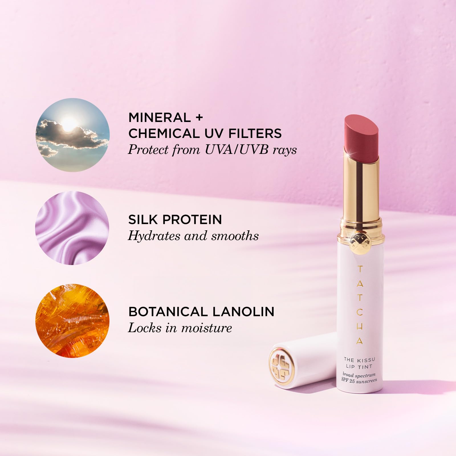 TATCHA Kissu Lip Tint SPF 25 Midnight Lily - lanoline botanique pour nourrir les lèvres