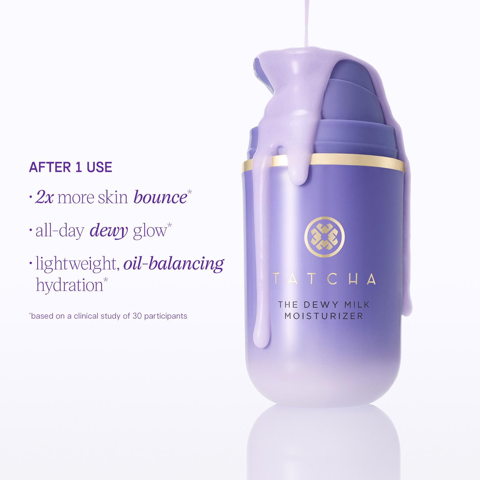 TATCHA Lait Hydratant Lumineux : application sur le visage pour un fini frais.