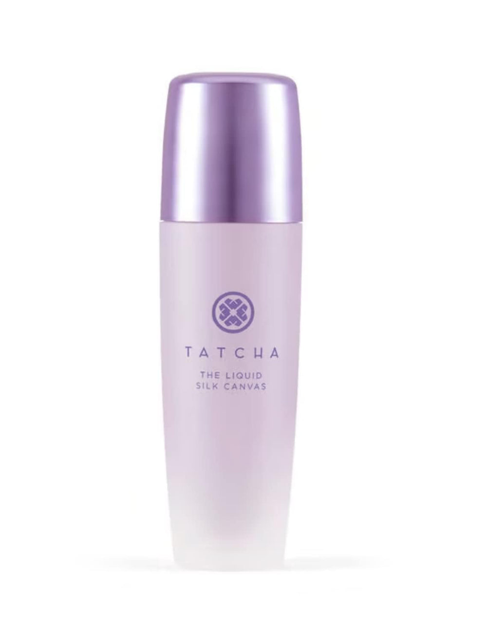 Tatcha Liquid Silk Canvas sur la bouteille, texture légère prête à l’application.