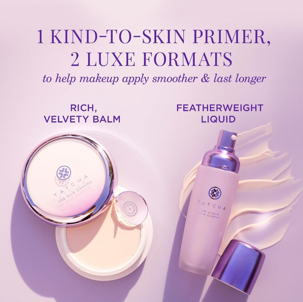 Extraits de soie dans Tatcha Liquid Silk Canvas; protection potentielle contre les polluants.