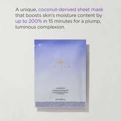 Emballage individuel TATCHA: masque hydratant offrant une peau lumineuse.