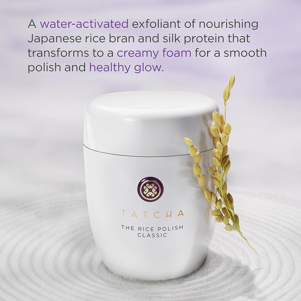 TATCHA Polissage au Riz Classique — application par massage doux et sensation de fraîcheur.
