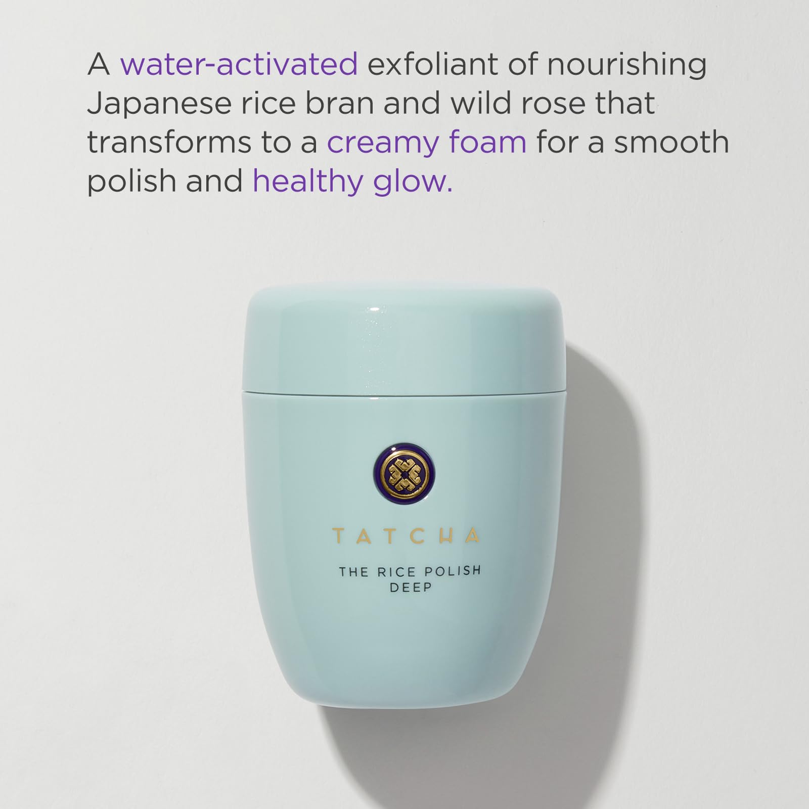 Tatcha Polissage profond au riz – grains fins pour une exfoliation douce qui lisse la peau.