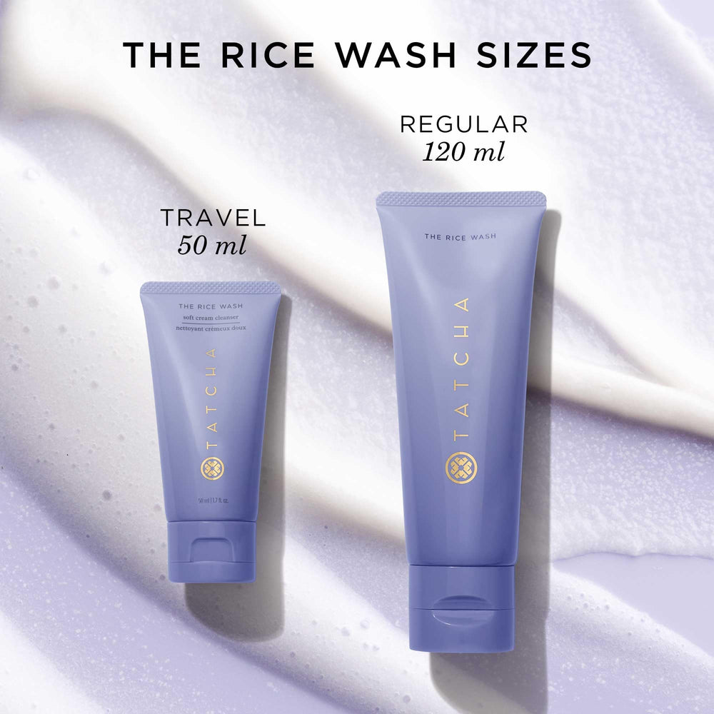 Rituel de soin TATCHA Rice Wash pour une peau douce.