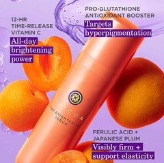 Goutte de sérum éclaircissant TATCHA, absorption rapide et usage précis.