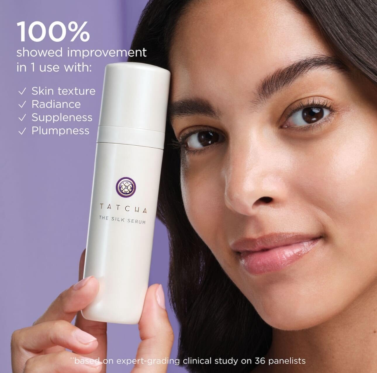 Sérum de soie Tatcha, lissage des ridules pour un teint homogène.