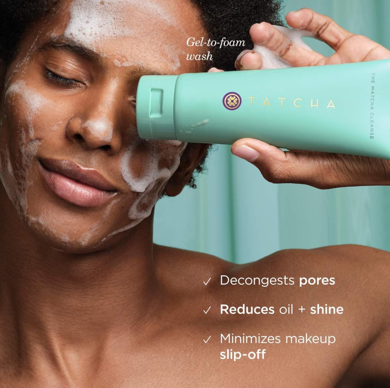 TATCHA The Matcha Cleanse, texture gel translucide: nettoyage efficace sans savon