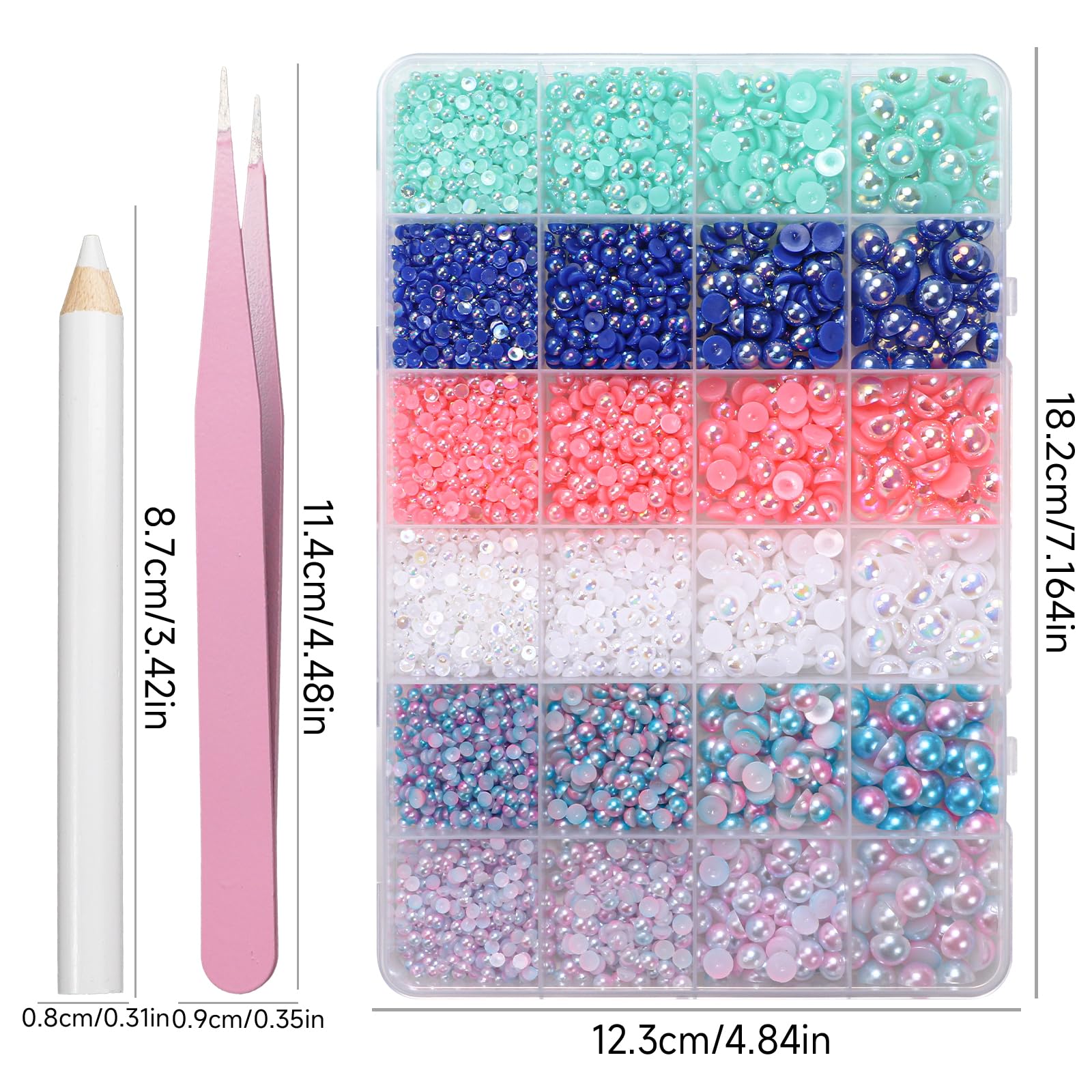 Tatiwoo perles flatback 3-8 mm pour art des ongles et crafts