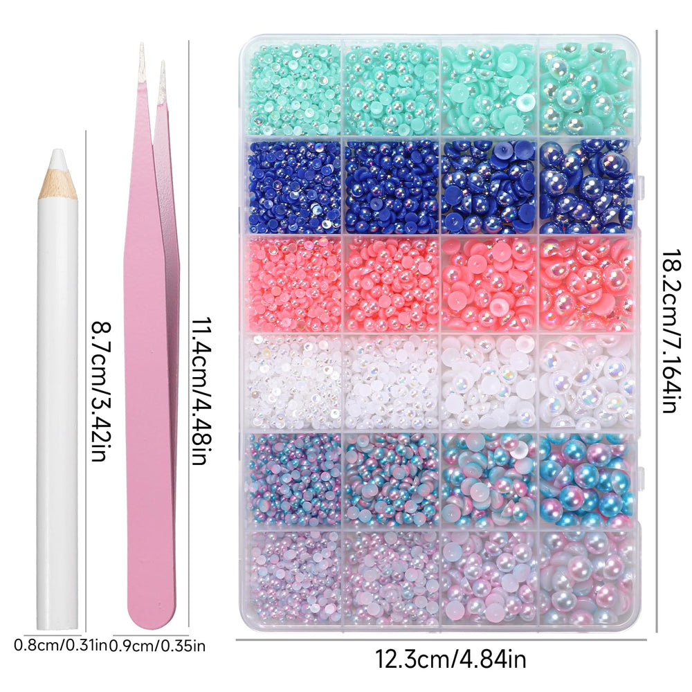 Tatiwoo perles flatback 3-8 mm pour art des ongles et crafts