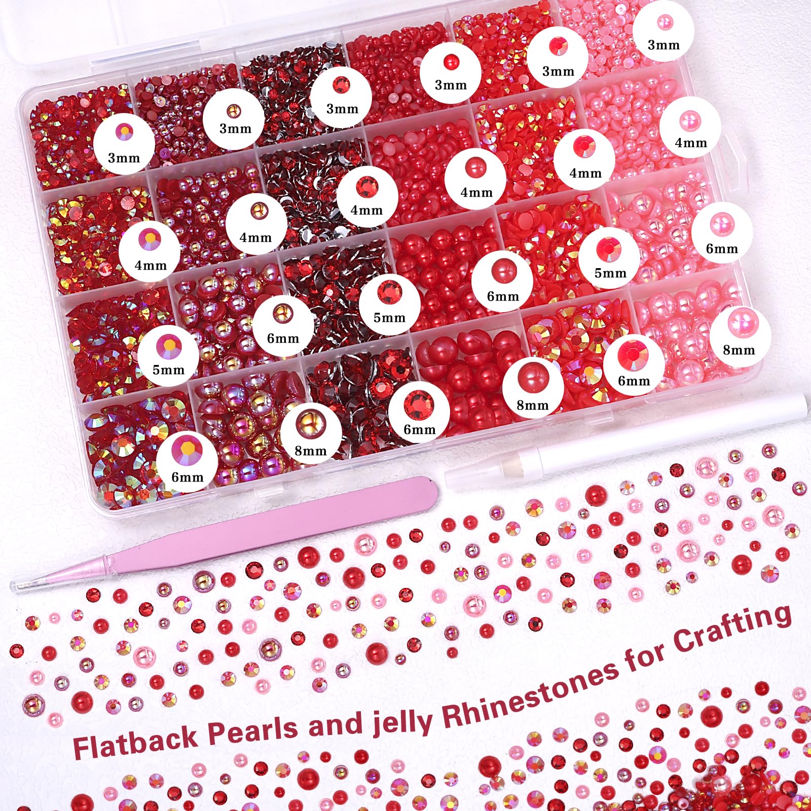 Strass résine jelly Tatiwoo, 3 mm, reflets variables selon la lumière.