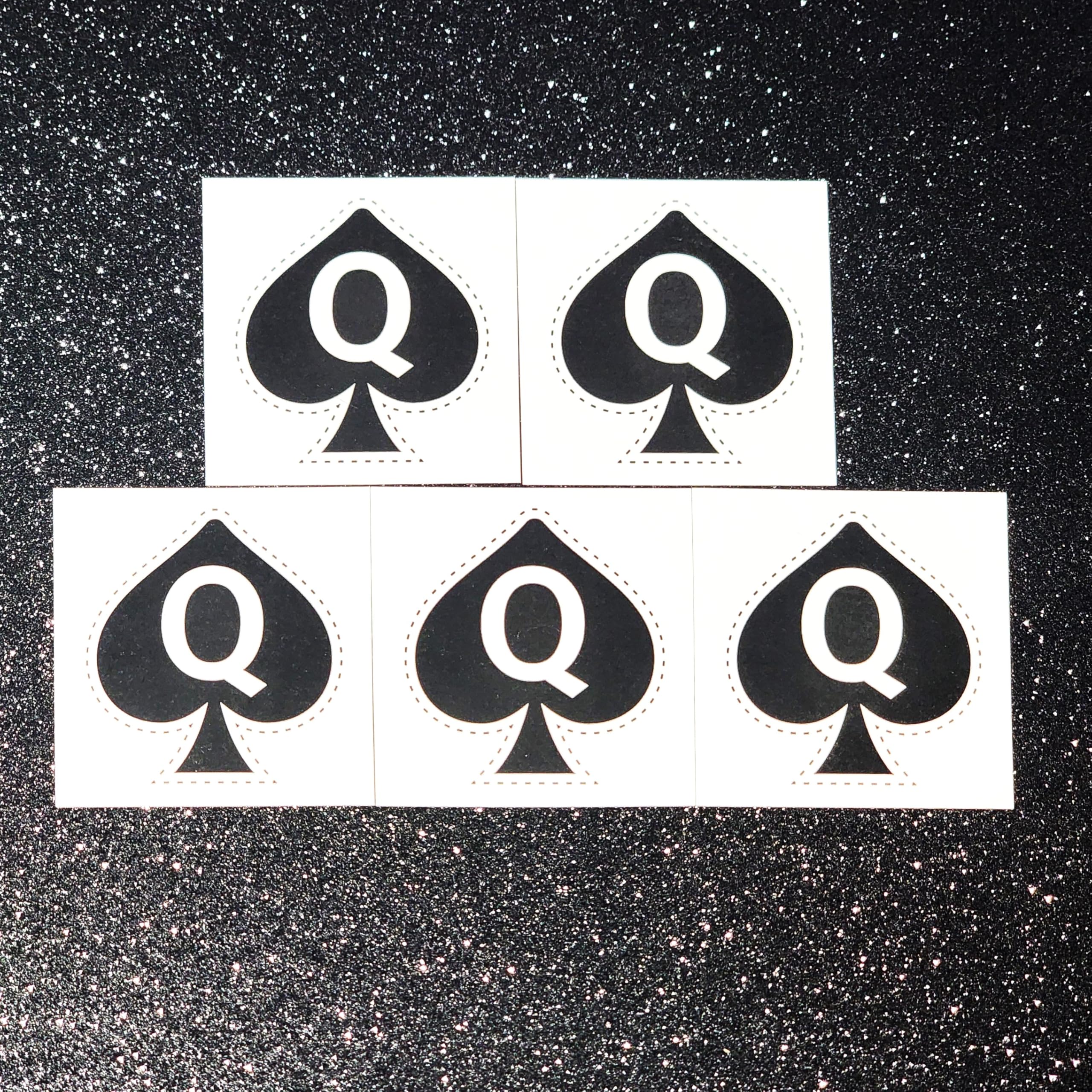 Tatouage Reine des Piques, pack de 5 pieces, prêt a completer votre tenue.