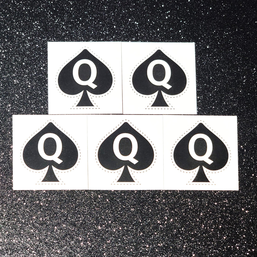 Tatouage Reine des Piques, pack de 5 pieces, prêt a completer votre tenue.