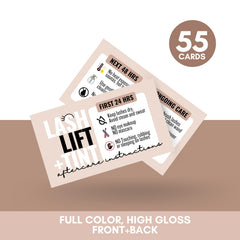 Cartes de soin Tats4now, impression couleur haute brillance valorisant le salon.