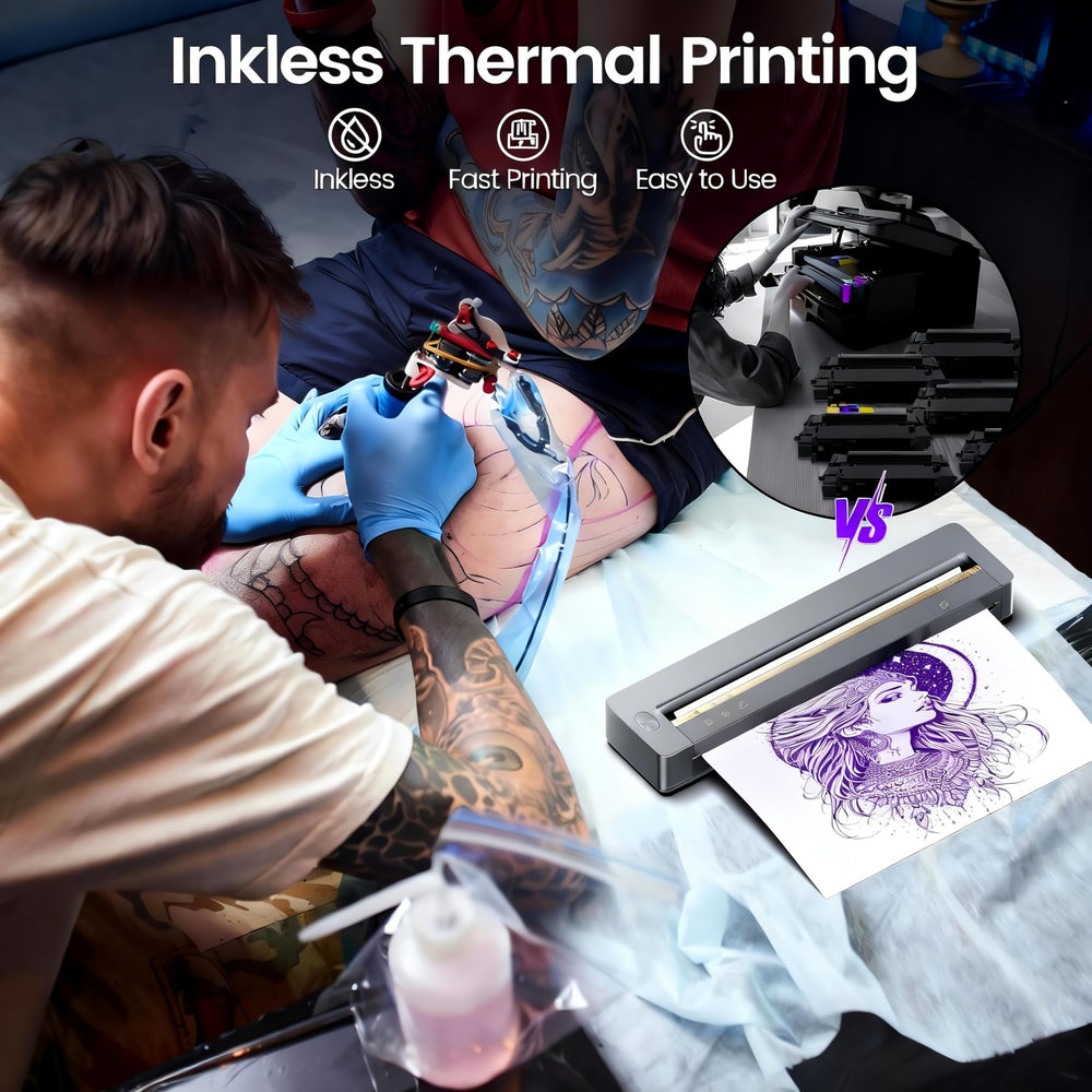 Stencil TATTMUSE A88U imprimé en 300dpi pour des détails nets.