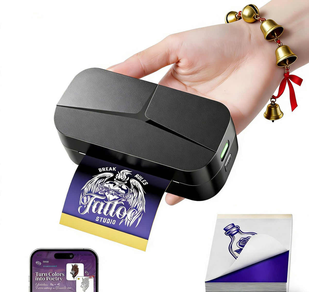 TATTMUSE imprimante stencil portable pour motifs précis lors des déplacements