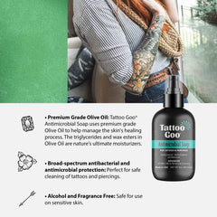 Tattoo Goo huile d’olive, hydratation douce pendant le nettoyage.