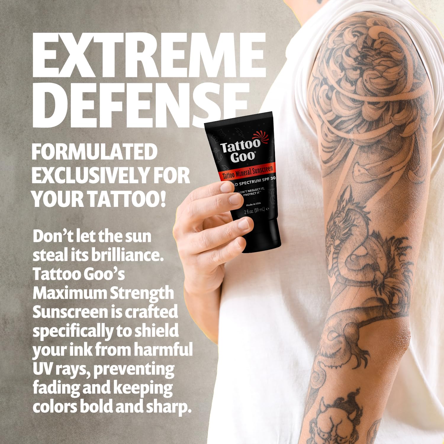 Tattoo Goo protection tatouage sans film blanc pour éclat durable.