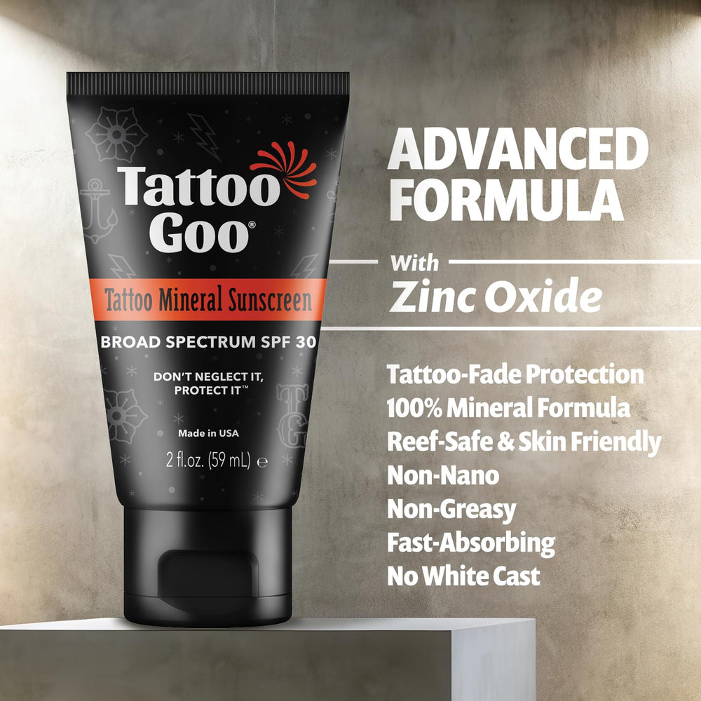 Tattoo Goo sans parfum protège les tatouages sans irritation.