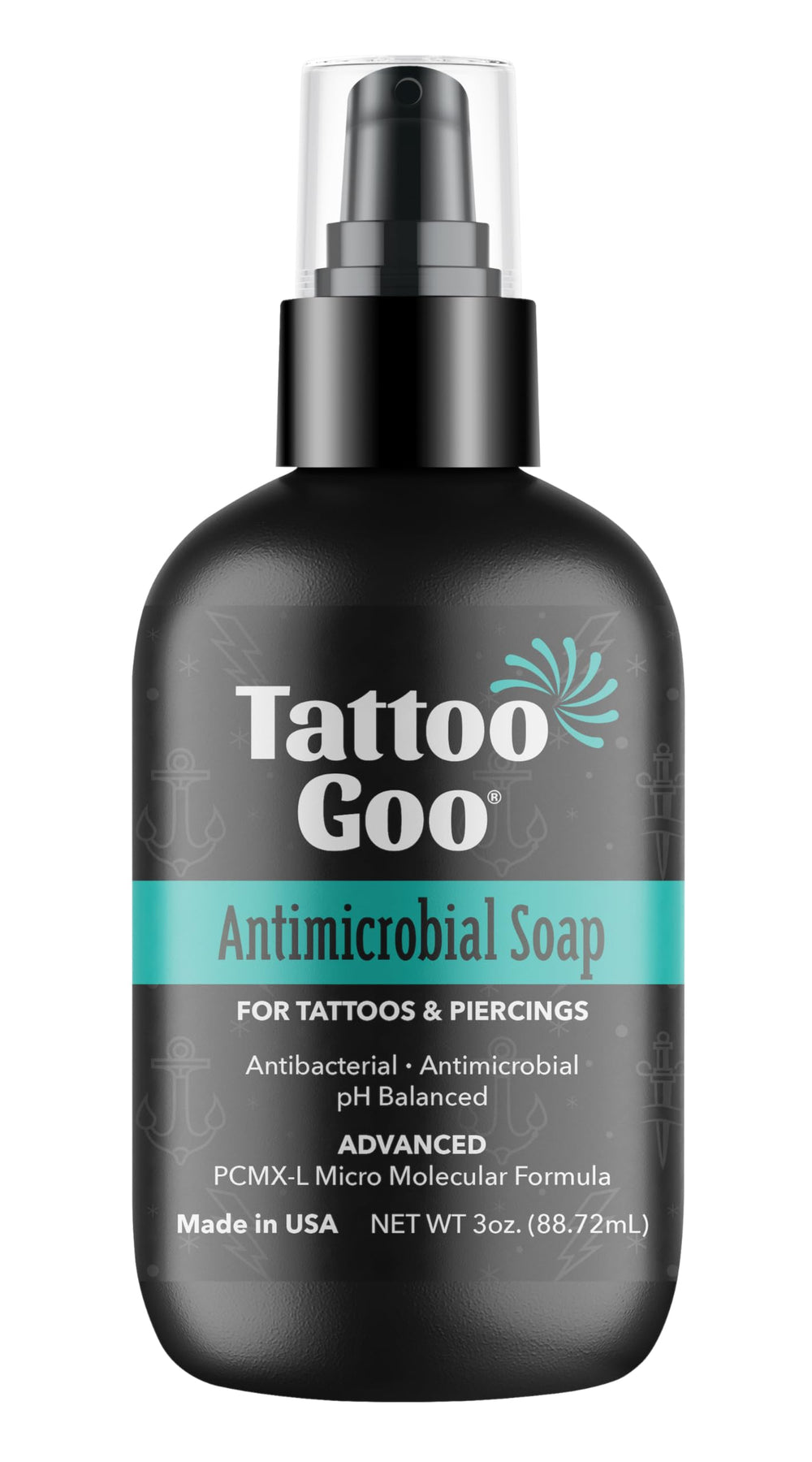 Tattoo Goo savon nettoyant tatouage 3oz, nettoyage en profondeur sans résidu.