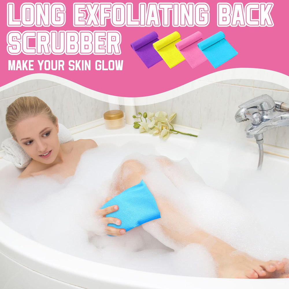 Ensemble quatre lavettes exfoliantes Tatuo pour tout le corps.