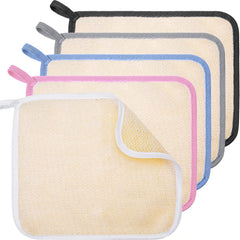 Gants exfoliants Tatuo: texture rugueuse pour visage et corps, nettoyage en profondeur.