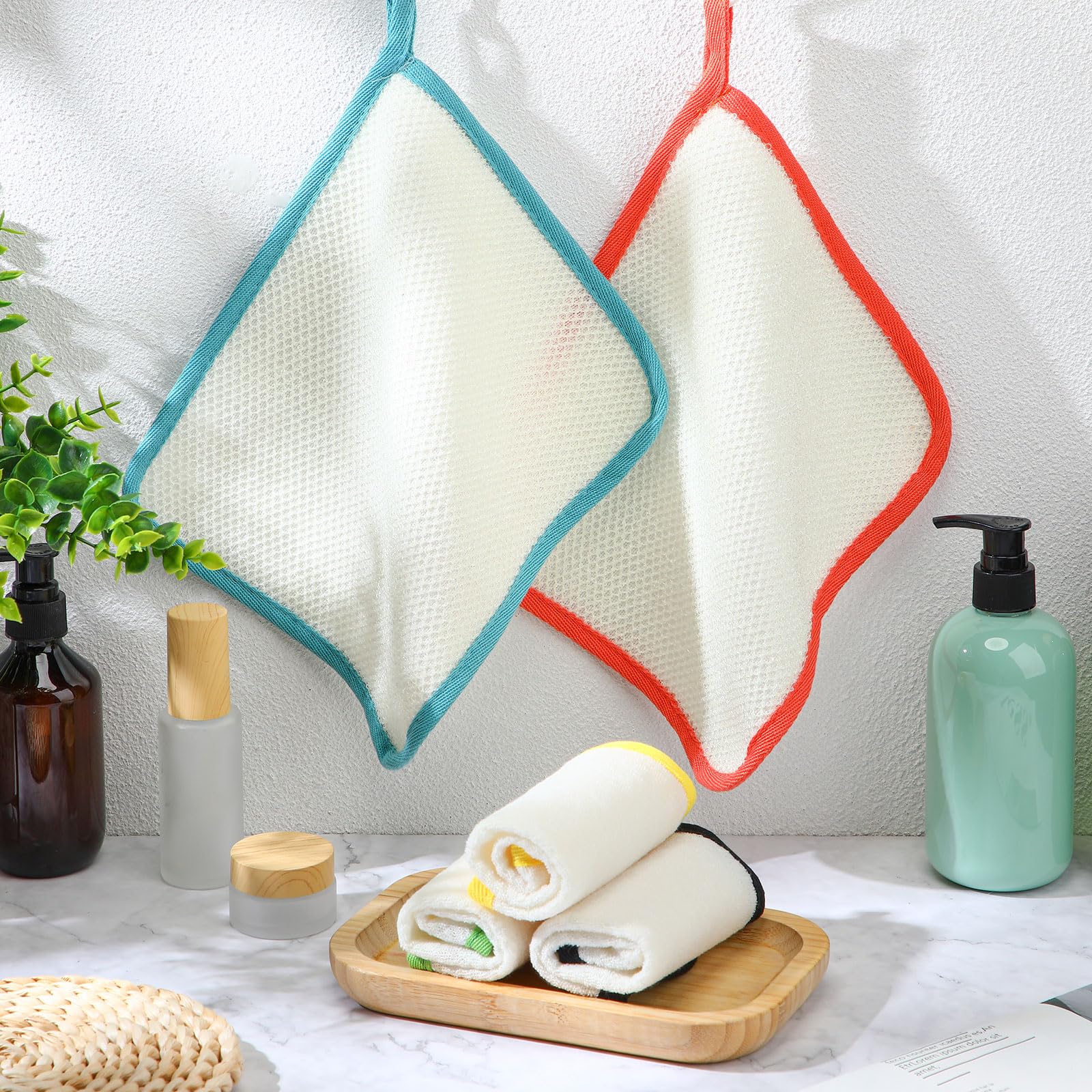 Lavage et séchage rapide des linges exfoliants Tatuo pour une hygiène durable.