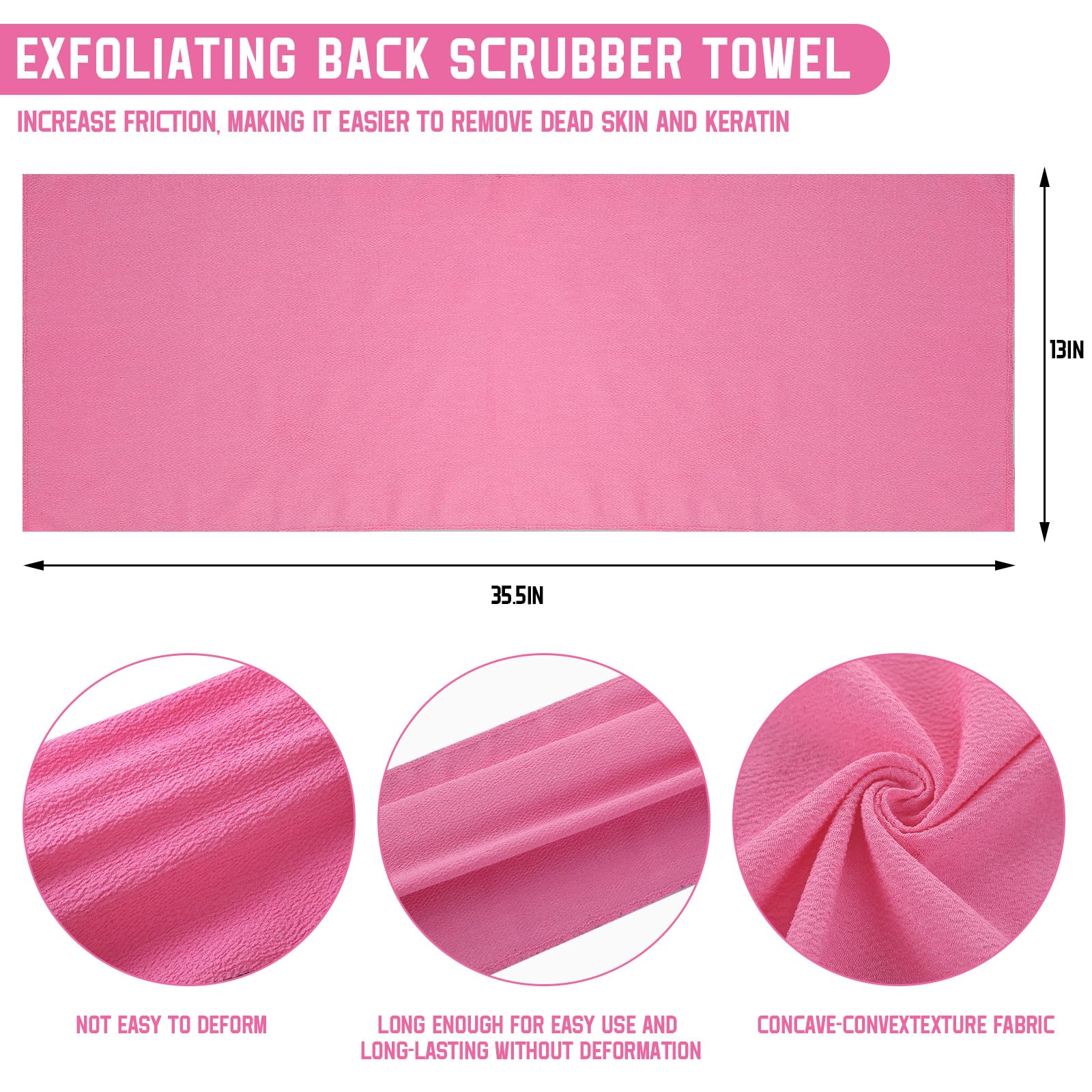 Lavettes exfoliantes Tatuo dos 90x33 cm pour nettoyage en profondeur.