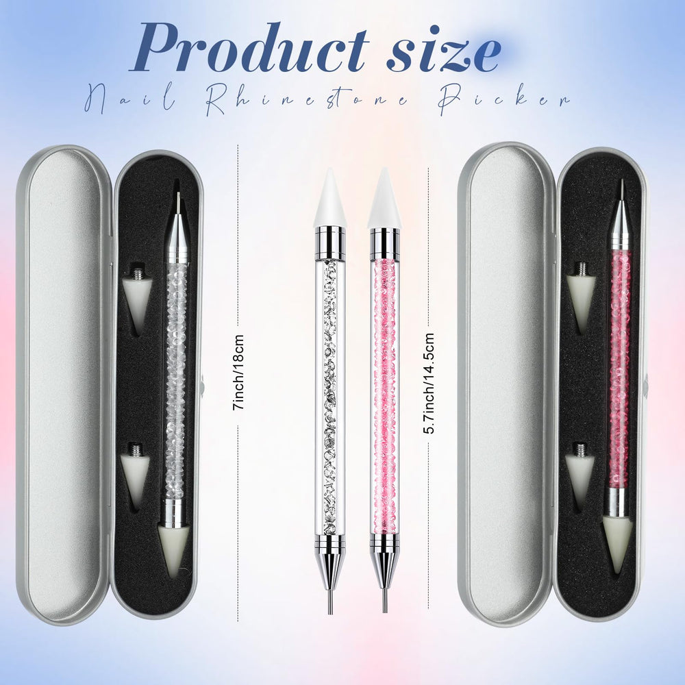 Stylo pick rhinestones Tatuo avec tête inox rose pour une pression précise.