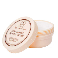 Crème de rasage Taylor Bois de santal, texture riche prête à l'emploi.
